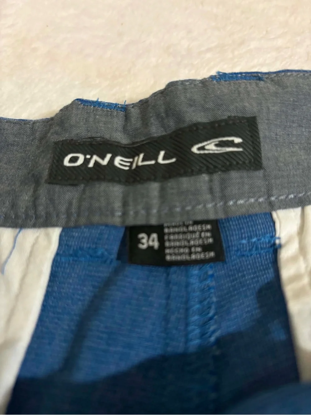 O’Neill Men's Blue Performance textured hybrid Stretch Shorts Blue size 34 inch